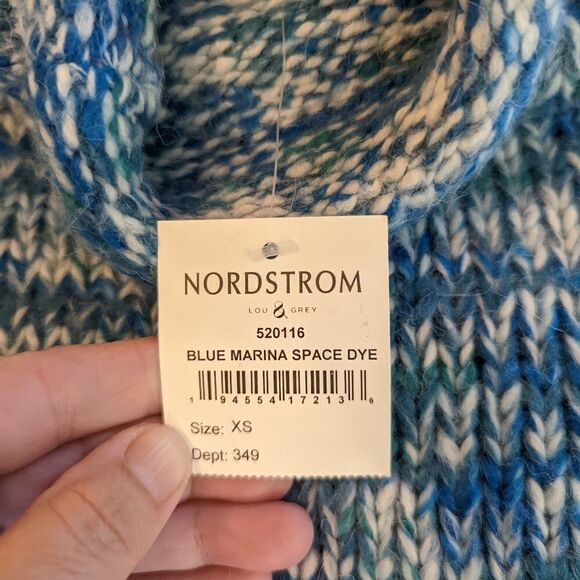 𝅺lou grey blue marina space dye knitted turtleneck sweater sz xs nwt - Picture 6 of 6